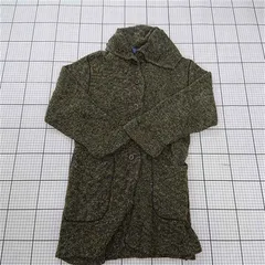 ◇ ⊆ CHRISTIAN AUJARD クリスチャンオジャール ロング 長袖 ニット カーディガン グリーン系 レディース E  【1509300000097】