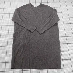 ◇ ⊆ IENA イエナ シンプル Vネック 長袖 膝丈 ニットワンピース グレー系 レディース E  【1509300000196】