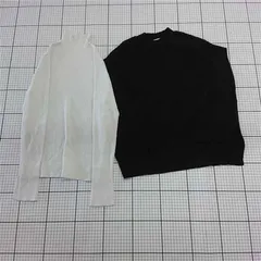 ◇ Θ NATURAL BEAUTY BASIC ニット アンサンブル ベスト カットソー サイズFR ブラック ホワイト系 レディース E  【1509300000578】