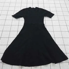 ◇ ⊆ JILL STUART ジル スチュアート レーススリーブ 半袖 膝丈 ニットワンピース サイズS ブラック系 レディース E  【1509300000431】