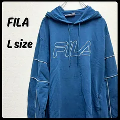 FILA  トップス パーカー ブルー メンズ フード付き Lサイズ 古着 フィラ