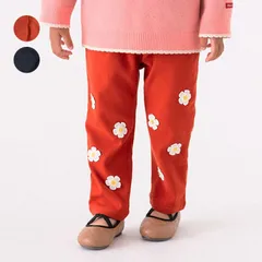 moujonjon のびふわツイルお花付きロングパンツ　m65006