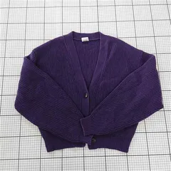 ◇ ⊆ CIAOPANIC チャオパニック シンプル 長袖 ニット カーディガン サイズF パープル系 レディース E  【1509300000684】