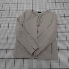 ◇ Θ a.v.v アーヴェヴェ シンプル 長袖 ノーカラー ジャケット サイズXL グレージュ系 レディース E  【1509300000615】