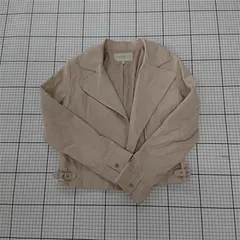 ◇ ⊆ プロポーションボディドレッシング スウェード調 長袖 ライダースジャケット サイズ3 ライトベージュ系 レディース E  【1509300000998】