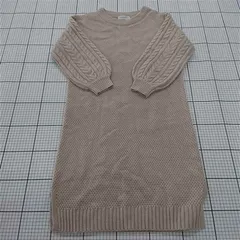 ◇ ⊆ Simplicite シンプリシテェ 長袖 膝丈 ニットワンピース ベージュ系 レディース E  【1509300001315】