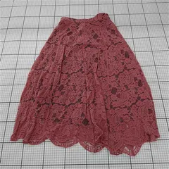 ◇ Θ Andemiu アンデミュウ 総レース ロング フレア スカート サイズM ピンク系 レディース E  【1509300001537】