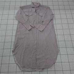 ◇ Θ Simplicite シンプリシテェ ストライプ 長袖 膝下丈 シャツワンピース ピンク系 レディース E  【1509300001902】