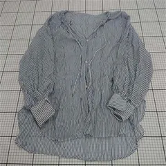 ◇ ⊂ チャオパニックティピー ストライプ 長袖 シャツカーデガン サイズONE ホワイト ブルー系 レディース E  【1509300002350】