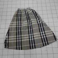 ◇ Θ 未使用 saloon サルーン タグ付き チェック ロング ギャザー スカート サイズF グレージュ系 マルチ レディース E  【1509300002190】