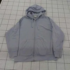 ◇ Θ H&M エイチアンドエム シンプル 無地 長袖 ジップアップ パーカー サイズXL ライトブルー系 メンズ E  【1509300002367】