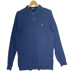Polo by Ralph Lauren ポロバイラルフローレン 90年代/90’ ポロシャツ  ポニー刺繡 長袖ポロシャツ ワンポイント刺繡 オーバーサイズ ビッグシルエット China製 Lサイズ ブルー