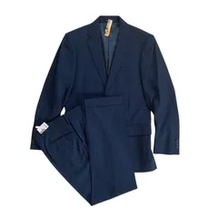 Z1578 GREEN LABEL RELAXING グリーンレーベルリラクシング メンズ ビジネススーツ 上下セット ストライプ ネイビー 44 M