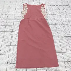 ◇ ⊂ AMBIENT アンビエント ノースリーブ 膝丈 コットンレースモチーフペンシルドレス サイズM レッド系 レディース E  【1509300005368】のサムネイル
