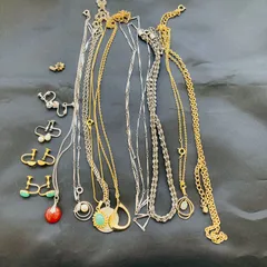 A【アクセサリーまとめ】ネックレス イヤリング ペンダントトップ パール 真珠 天然石 カラーストーン ゴールドカラー シルバーカラー