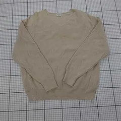 ◇ Θ URBAN RESEARCH DOORS Vネック コットン100% 長袖 ニット カットソー サイズ1 ベージュ系 レディース E  【1509300007225】