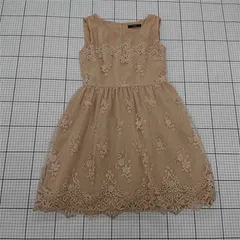 ◇ ⊂ kaene カエン レース ドレス ノースリーブ ミニ丈 ワンピース サイズ2 ベージュ系 レディース E  【1509300007768】
