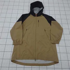 ◇ Θ ワークマン 高撥水 長袖 レインコート」 サイズL ベージュ系ブラック系 レディース E  【1509300008079】