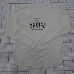 ◇ Θ HUG.U ハグユー オーバーサイズ プリント 長袖 Tシャツ カットソー サイズM-L アイボリー系 レディース E  【1509300007850】