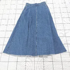 ◇ Θ AZUL BY MOUSSY デニム カットオフ 膝下丈 フレア スカート サイズM ブルー系 レディース E  【1509300008413】