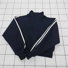 ◇ Θ LOWRYS FARM ローリーズファーム ショート丈 ジャージ 長袖 トラックジャケット サイズM ネイビー系 レディース E  【1509300011031】