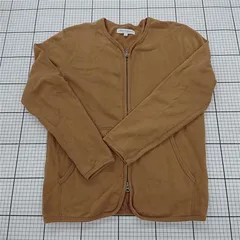 ◇ Θ URBAN RESEARCH アーバンリサーチ ノーカラー 長袖 ジップアップジャケット サイズM ライトブラウン系 メンズ E  【1509300010874】