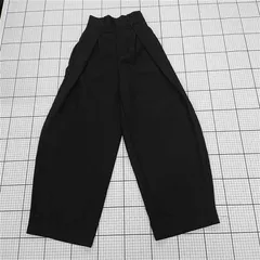 ◇ Θ KOBE LETTUCE コウベレタス シンプル 無地 ダブルタックバレルレッグカーブパンツ サイズM ブラック系 レディース E  【1509300011208】