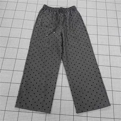 ◇ Θ Samansa Mos2 blue サマンサモスモス ブルー 水玉 イージー ワイド パンツ サイズF グレー ブラック系 レディース E  【1509300012045】