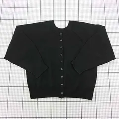 ◇ Θ My:nia マイニア シンプル 無地 長袖 ニット カーディガン サイズL ブラック系 レディース E  【1509300012267】