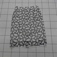 ◇ ⊂ QUEENS COURT クイーンズコート 花柄レース 膝丈 タイト スカート サイズ2 ホワイト ブラック系 レディース E  【1509300012571】