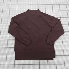 ◇ ⊆ GLOBAL WORK グローバルワーク モックネック 長袖 ニット セーター サイズM ダークブラウン系 レディース E  【1509300012373】