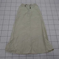 ◇ Θ EMODA エモダ シンプル 無地 ナイロン ロング フレア スカート サイズS アイボリー系 レディース E  【1509300012632】