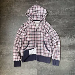 Vintage Uniqlo 00s Y2K Plaid Double Zip Hoodie Men's S 00s オールドユニクロ ダブルジップパーカー チェック メンズ S Y2K