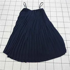 ◇ ⊂ アパートバイ ローリーズ プリーツ 膝下丈 キャミソールワンピース サイズF ネイビー系 レディース E  【1509300013103】のサムネイル