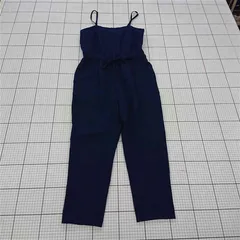 ◇ Θ apart by lowrys アパートバイ ローリーズ シンプル 無地 サロペット サイズM ネイビー系 レディース E  【1509300013073】