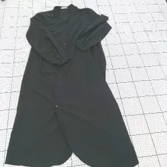 ◇ Θ merlot plus メルロープリュス バンドカラー 長袖 膝下丈 ワンピース ブラック系 レディース E  【1509300013585】