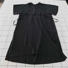 ◇ ⊂ Lowy by CORNERS サイドスリット 五分袖 膝下丈 ワンピース サイズM ブラック系 レディース E  【1509300013561】