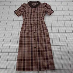 ◇ ⊂ PROPORTION BODY DRESSING 2WAY チェック 半袖 膝下丈 ワンピース サイズS ピンクベージュ系 マルチ レディース E  【1509300013431】