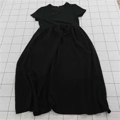 ◇ ⊂ coca コカ エンボス加工 半袖 膝下丈 ワンピース サイズONE ブラック系 レディース E  【1509300013790】