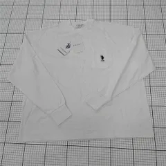 ◇ Θ 未使用 U.S.POLO ASSN ユーエスポロアッスン タグ ロゴ刺繡 長袖 Tシャツ カットソー サイズM ホワイト系 メンズ E  【1509300013622】