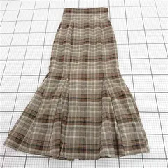 ◇ 【ムルーア MURUA】チェック柄マーメイドスカート ベージュ系 0(XS) 日本サイズ レディース E  【1510070010841】