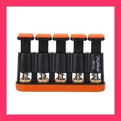 【スタッフおすすめ！】ハンドトレーナー フィンガーグリップ ピアノ指トレーナー バリグリップ エクササイザー 握力トレーニング 各指調節可 ベース/ギター/弦楽器/ピアノ演奏者用(オレンジ)