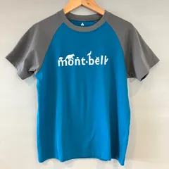mont bell モンベル Tシャツ Tee ラグランスリーブ 半袖 S/S ブルー グレー 青 灰 キッズ ジュニア 150cm