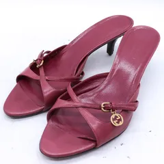 グッチ ミュール サンダル GGロゴ レザー ブランド 靴 イタリア製 赤 レディース 36.5サイズ レッド GUCCI 【中古】