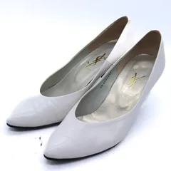 イヴ・サンローラン パンプス アーモンドトゥ ブランド シューズ 靴 白 レディース 37サイズ ホワイト YVES SAINT LAURENT 【中古】