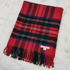 ジョンストンズオブエルガン カシミヤ　大判ストール　ロイヤルスチュワート　レッド ジョンストンズオブエルガン カシミヤ 大判ストール ロイヤル