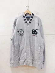 TOMMY HILFIGERトミーヒルフィガー ジップアップ ブルゾン 長袖 スウェット ロゴ プリント ワッペン グレー XXLサイズ