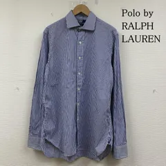 ポロバイラルフローレン 長袖 ストライプ シャツ ブラウス ボタン 裾ポニーロゴ 刺繍 ワンポイント サイズ15 1/2 39 メンズ - ISItems【USED】【古着】【中古】50144395