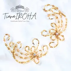 サイドパーツ ティアラ　ゴールド　シルバー　 花モチーフ バレエ ティアラヘアアクセサリー