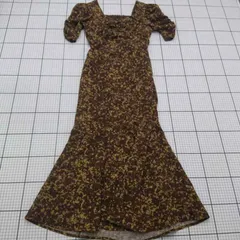 ◇ ⊂ RESEXXY リゼクシー 柄入り 半袖 膝下丈 ワンピース サイズF ブラウン系 レディース E  【1508260047586】